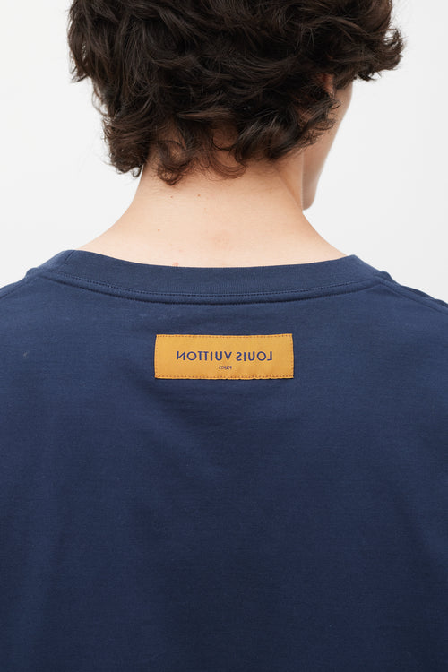 Louis Vuitton Navy Embossed Logo T-Shirt