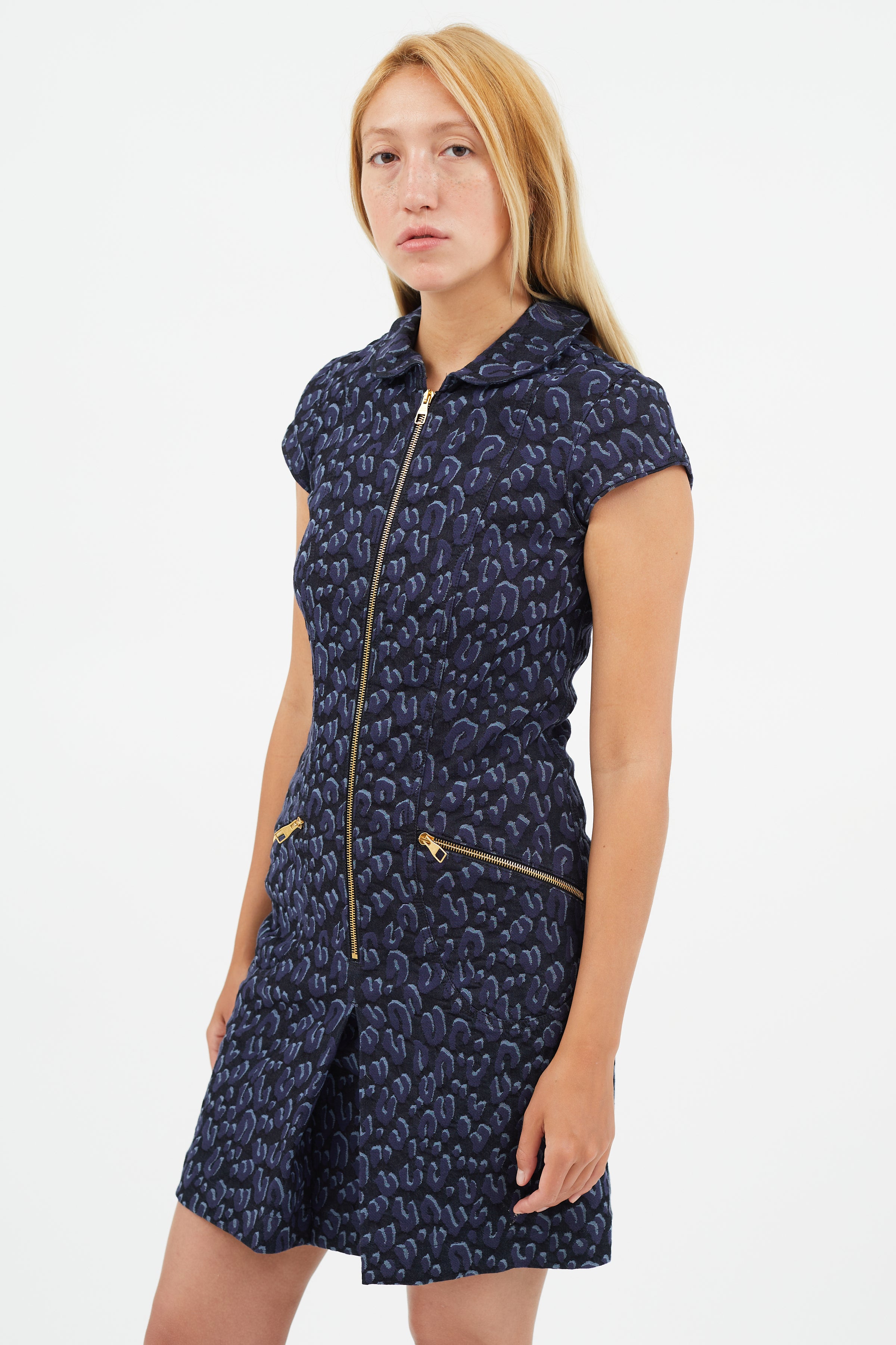 Louis Vuitton // Navy Jacquard Floral Denim Dress – VSP Consignment Louis Vuitton // Navy Jacquard Floral Denim Dress – VSP Consignment