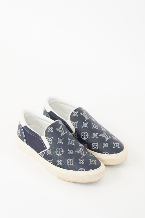 Louis Vuitton Navy Leather & Canvas Trocadero Monogram Sneaker