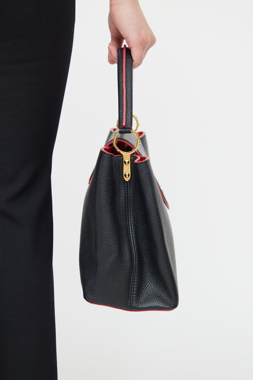 Louis Vuitton Navy & Red Taurillon Capucines Bag