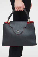 Louis Vuitton Navy & Red Taurillon Capucines Bag
