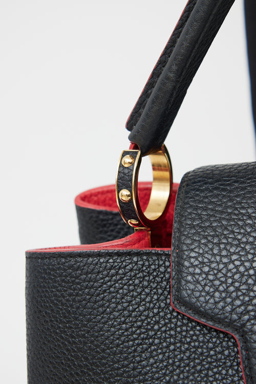 Louis Vuitton Navy & Red Taurillon Capucines Bag