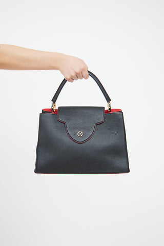 Louis Vuitton Navy & Red Taurillon Capucines Bag
