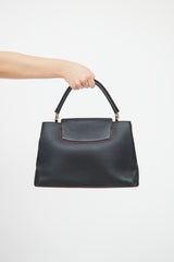 Louis Vuitton Navy & Red Taurillon Capucines Bag
