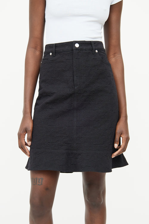 Louis Vuitton Black Monogram Denim Skirt