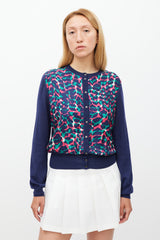Louis Vuitton Navy & Multicolour Spotted Cardigan