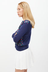 Louis Vuitton Navy & Multicolour Spotted Cardigan