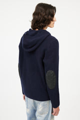 Louis Vuitton Navy Wool & Cashmere Hooded Cardigan