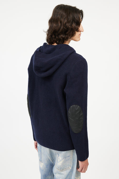 Louis Vuitton Navy Wool & Cashmere Hooded Cardigan
