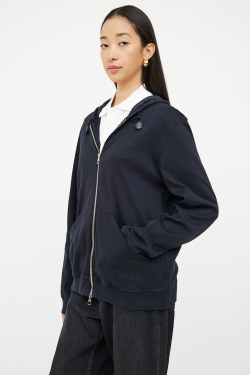 Louis Vuitton Navy Zip Up Hoodie