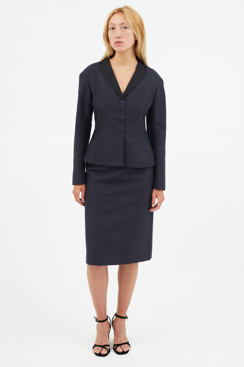 Louis Vuitton Navy & Black Wool Two Piece Suit