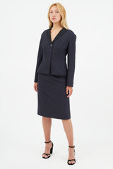 Louis Vuitton Navy & Black Wool Two Piece Suit