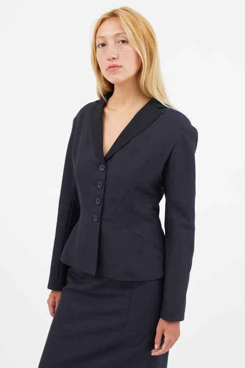Louis Vuitton Navy & Black Wool Two Piece Suit