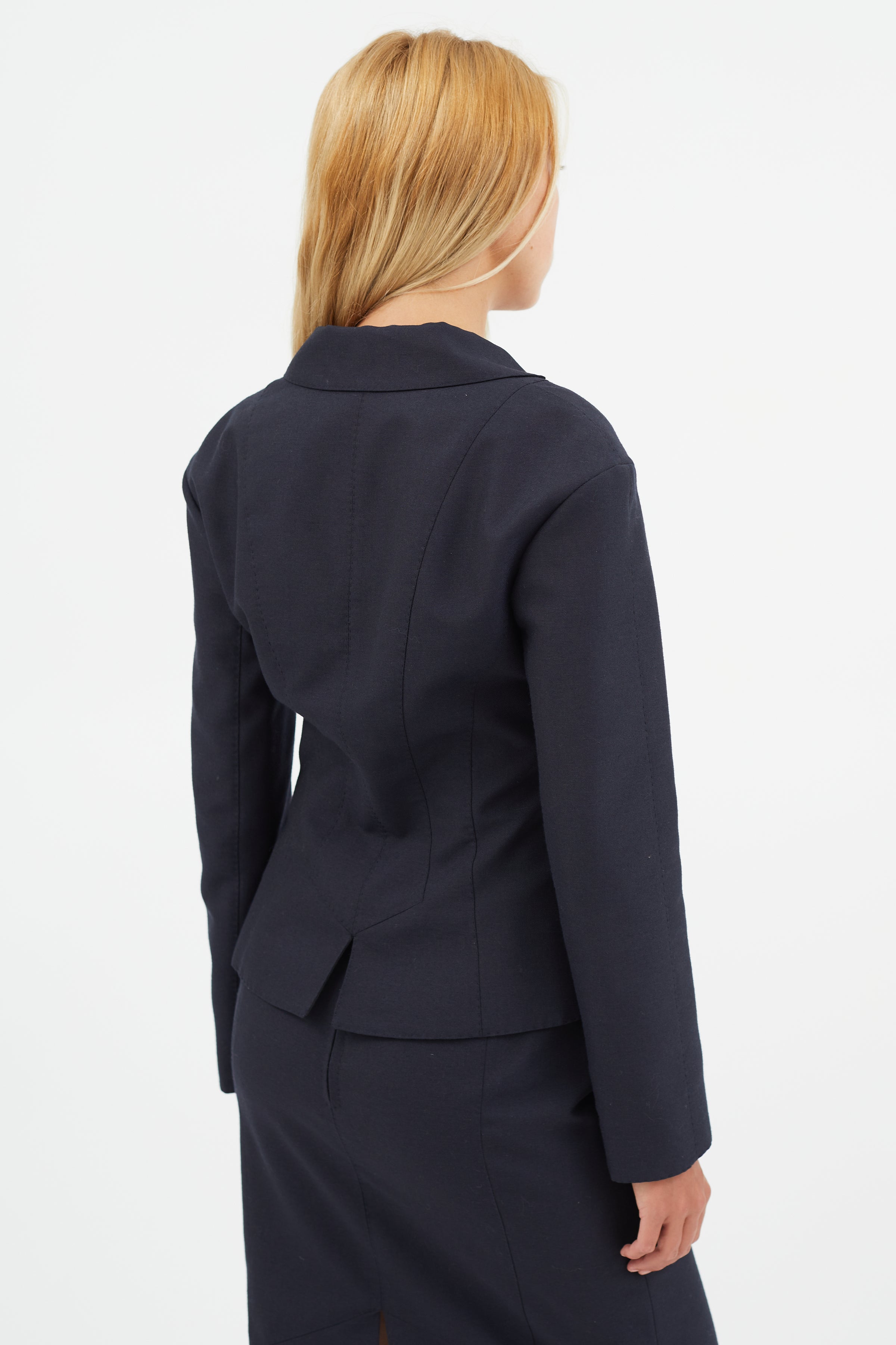 Louis Vuitton - Authenticated Jacket - Wool Blue for Women, Very Good Condition