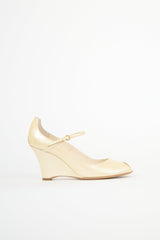 Louis Vuitton Patent Monogram Wedge Pump