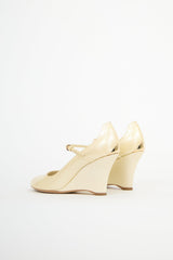 Louis Vuitton Patent Monogram Wedge Pump