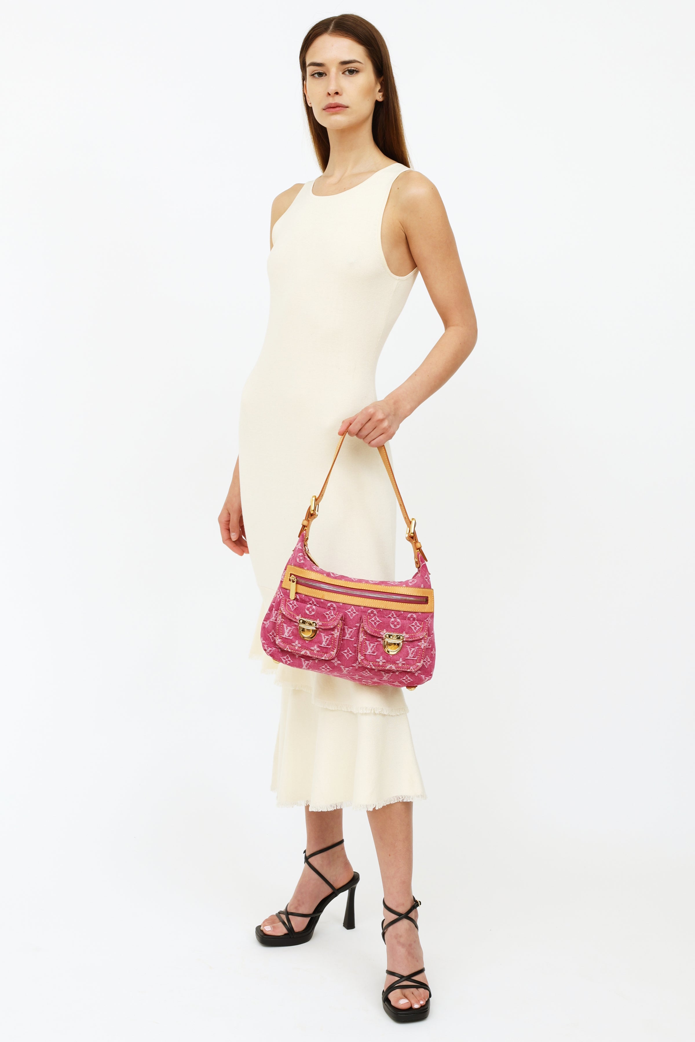 Louis Vuitton // Pink Denim Monogram Baggy Shoulder Bag – VSP
