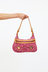 Louis Vuitton Pink Denim Monogram Slightly Messenger bag 2LV516a