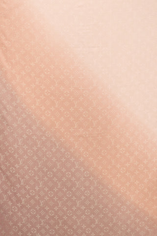 Louis Vuitton Pink & Brown Silk Monogram Ombre Scarf