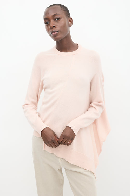 Louis Vuitton Pink Knit Asymmetrical Hem Sweater