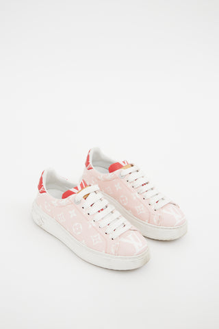 Louis Vuitton Pink & White & Red Time Out Sneakers