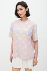 Louis Vuitton Pink & Multicolour Tie Dye Monogram T-Shirt