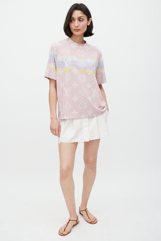 Louis Vuitton Pink & Multicolour Tie Dye Monogram T-Shirt