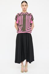 Louis Vuitton Printed Logo Blouse Top