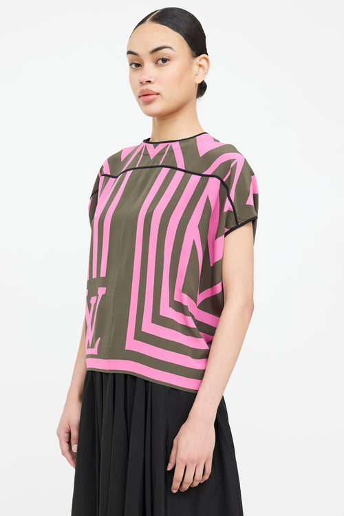 Louis Vuitton Printed Logo Blouse Top