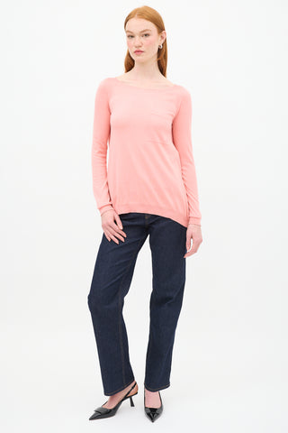 Louis Vuitton Pink Silk & Cotton One Pocket Knit Top