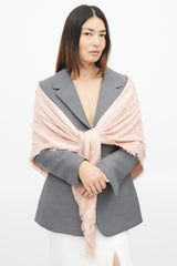 Louis Vuitton Pink Silk & Wool Monogram Shawl