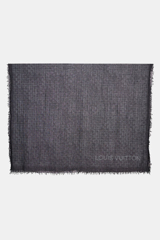 Louis Vuitton Grid Fringe Logo Scarf