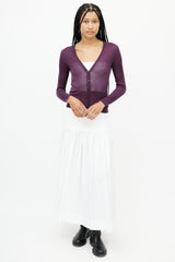 Louis Vuitton Purple Silk Knit Cardigan