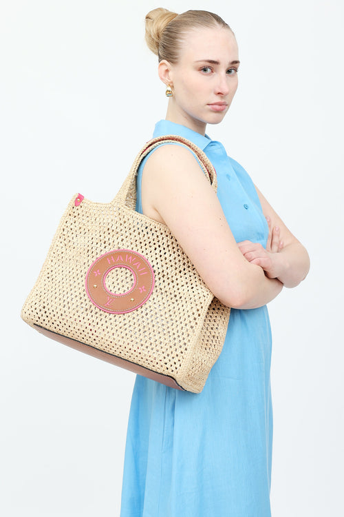 Louis Vuitton Raffia Hawaii On The Go MM Tote