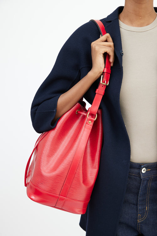 Louis Vuitton Red Epi Leather Noé Bucket Bag