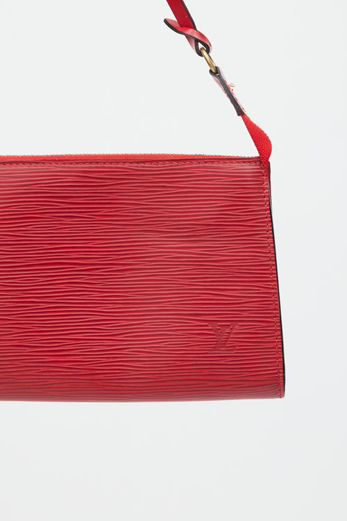 Louis Vuitton Red Epi Leather Pochette Accessoires Clutch