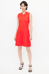 Louis Vuitton Red Ribbed Knit Dress