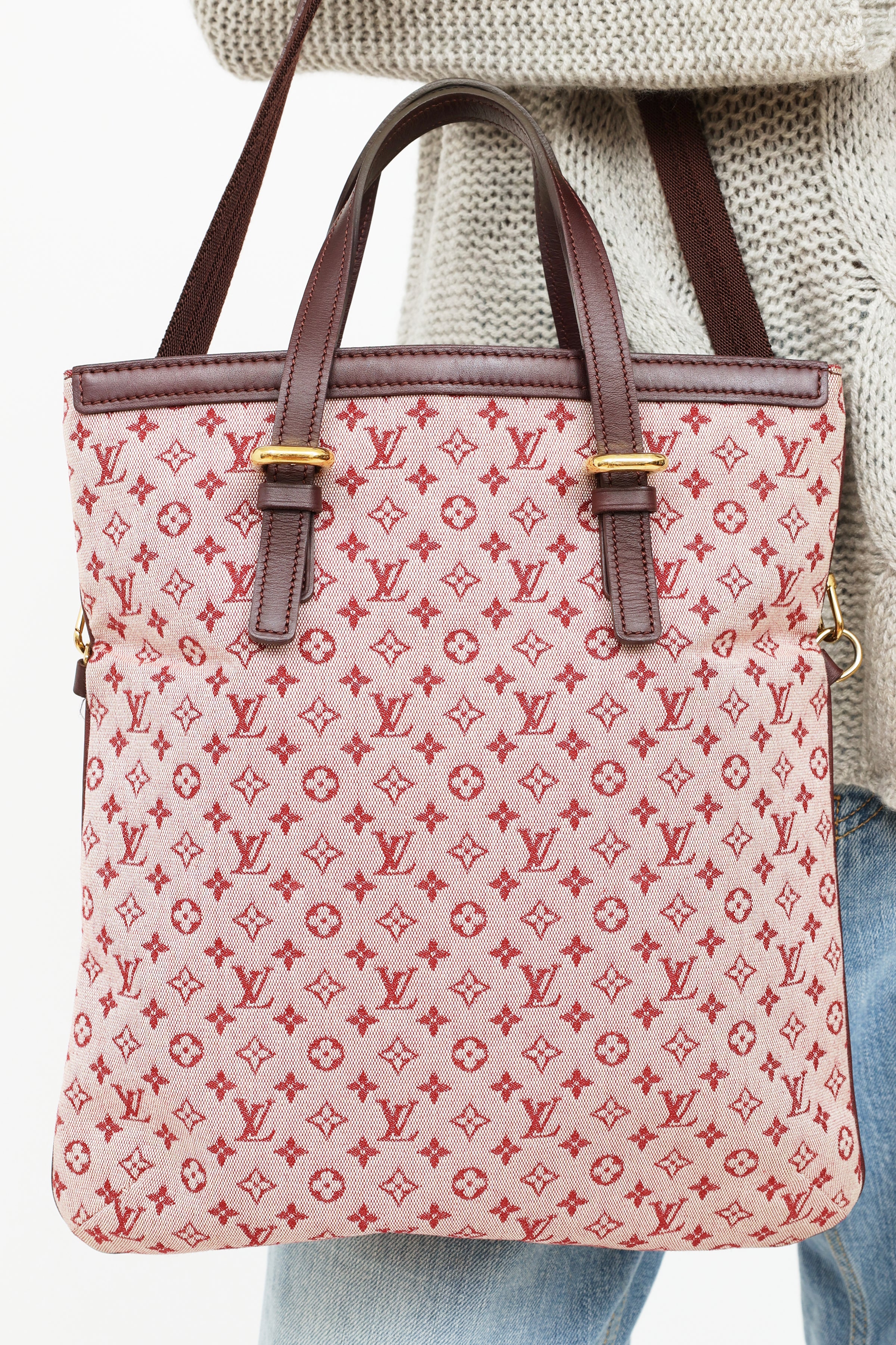 Louis Vuitton Red Monogram Mini Lin Francoise Small Tote Bag – Italy Station