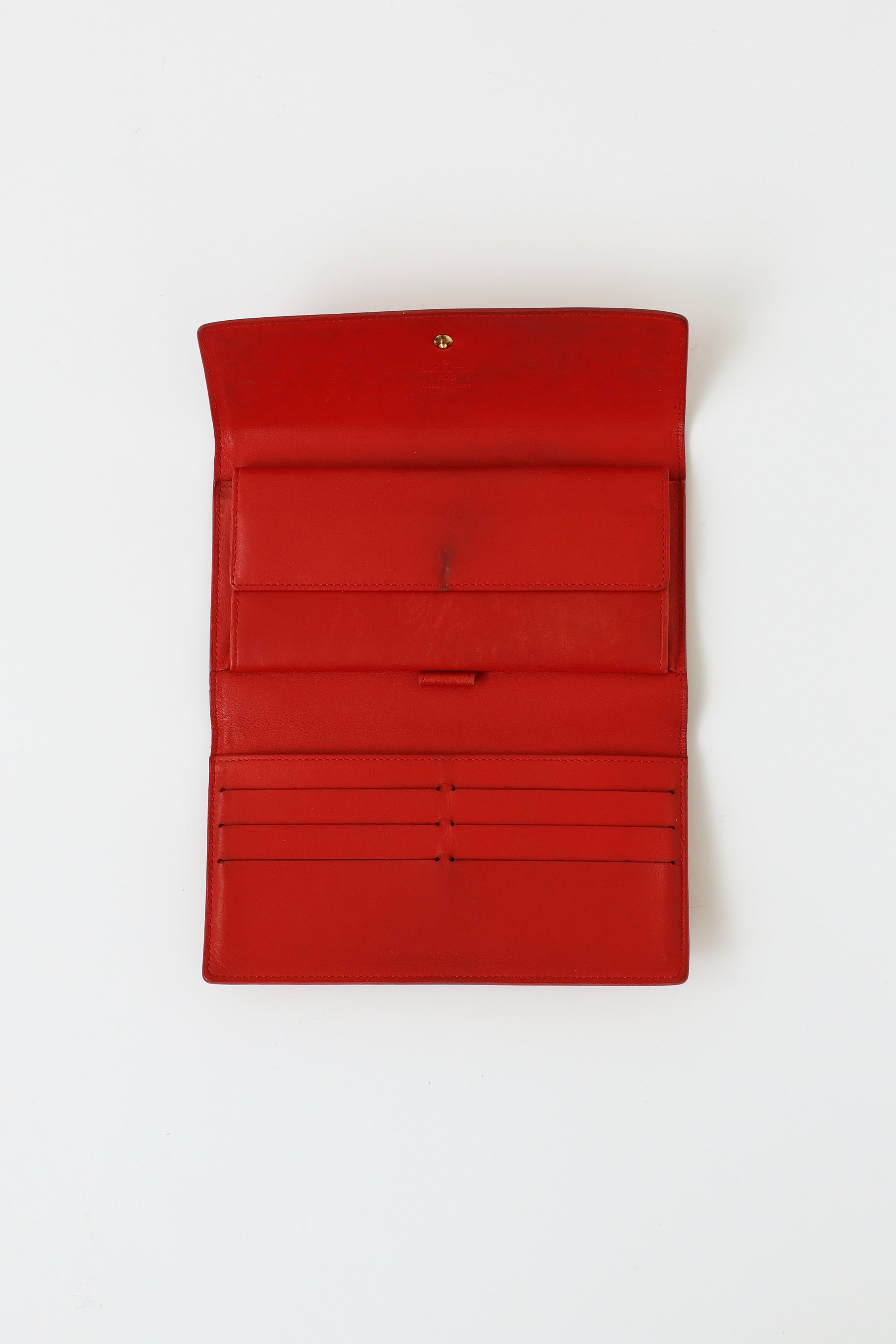 Louis Vuitton // Red Monogram Vernis Sarah Wallet – VSP Consignment