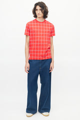 Louis Vuitton Red & White Monogram Plaid T-Shirt