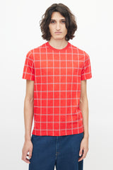 Louis Vuitton Red & White Monogram Plaid T-Shirt