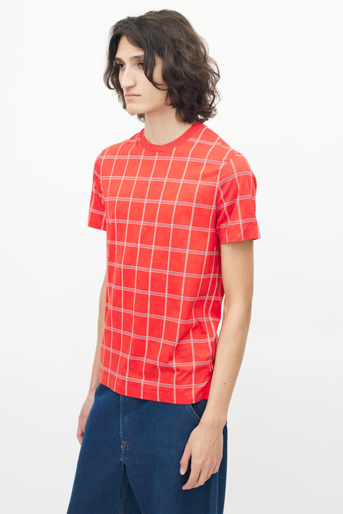 Louis Vuitton Red & White Monogram Plaid T-Shirt