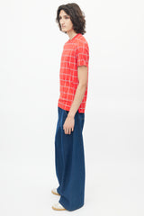Louis Vuitton Red & White Monogram Plaid T-Shirt