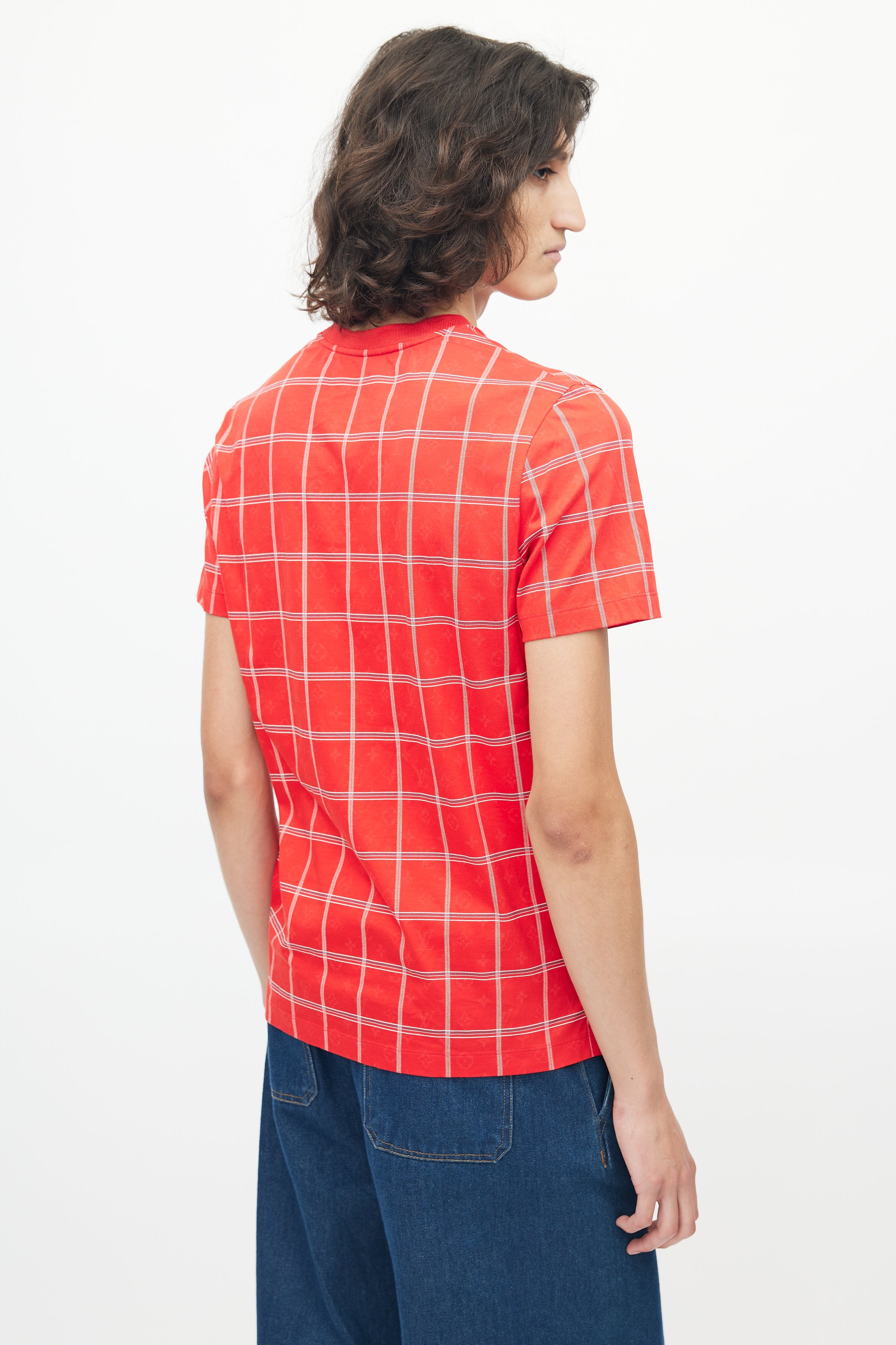 Louis Vuitton // Red & White Monogram Plaid T-Shirt – VSP Consignment