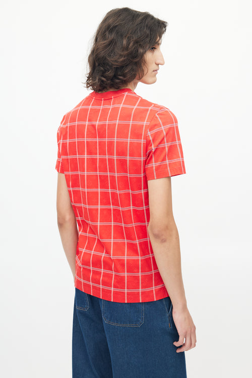 Louis Vuitton Red & White Monogram Plaid T-Shirt