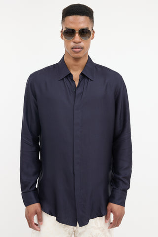 Louis Vuitton Silk Monogram Jacquard Shirt