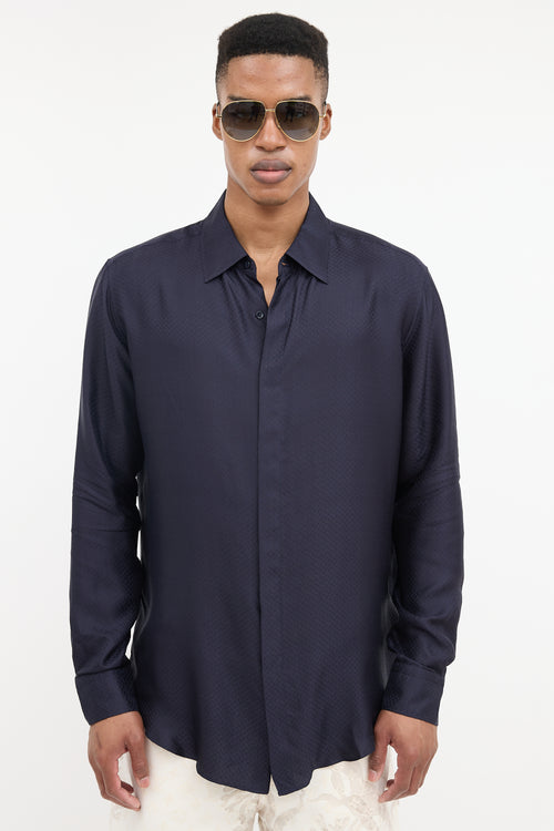 Louis Vuitton Silk Monogram Jacquard Shirt