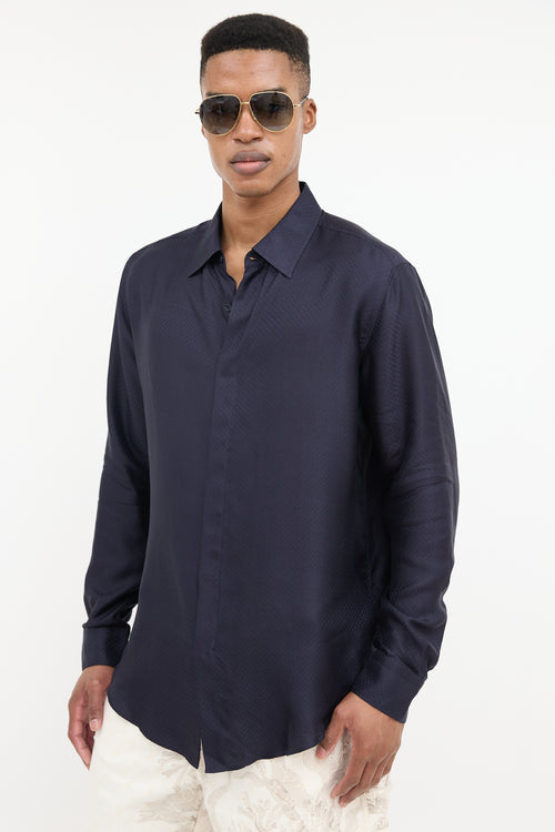 Louis Vuitton Silk Monogram Jacquard Shirt