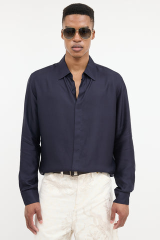 Louis Vuitton Silk Monogram Jacquard Shirt