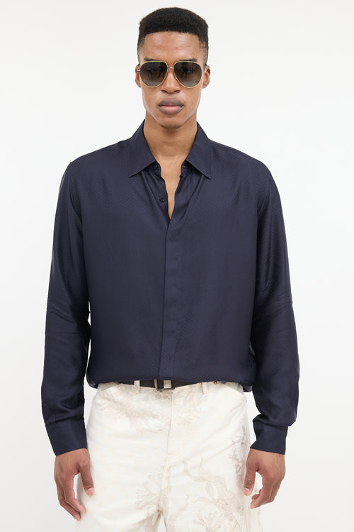 Louis Vuitton Silk Monogram Jacquard Shirt